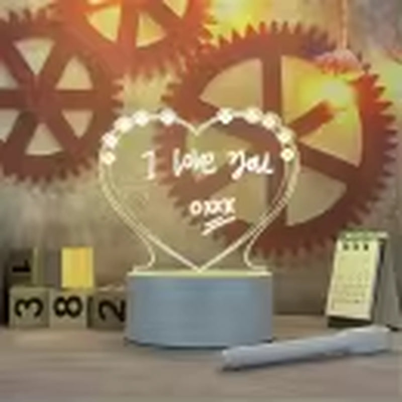 LED Night Light Note Board Message Board with Pen USB Power Decor Night Lamp Gift for Children Girlfriend Decorative Night Lamp